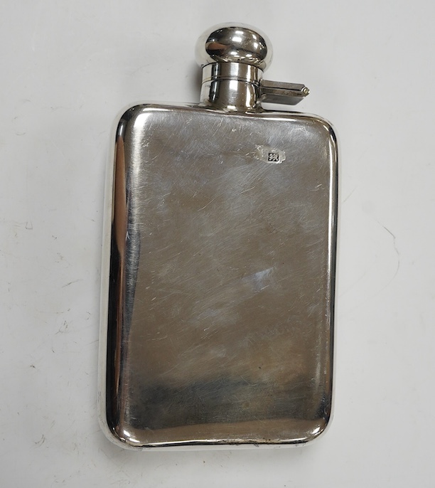 A George VI silver hip flask, Robert Pringle & Sons, London, 1946, 15.2cm, 8oz. Condition - fair